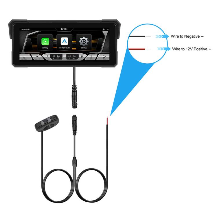 8.1 inch Motorcycle Portable Waterproof Wireless CarPlay GPS Navigator, Standard, Standard+Tire Pressure Monitor