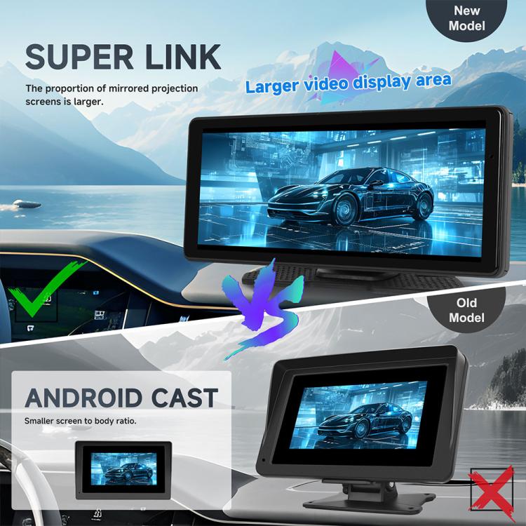 8.1 inch 2.5K Center CarPlay Auto Car Portable Navigation Screen, Standard, Standard+Reversing Camera