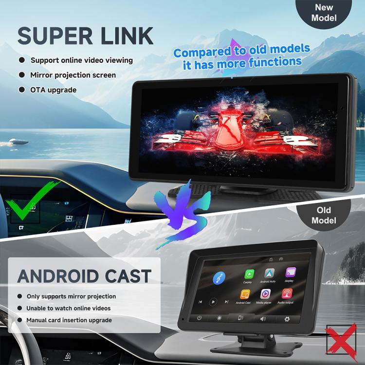 8.1 inch 2.5K Center CarPlay Auto Car Portable Navigation Screen, Standard, Standard+Reversing Camera