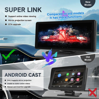 8.1 inch 2.5K Center CarPlay Auto Car Portable Navigation Screen, Standard, Standard+Reversing Camera