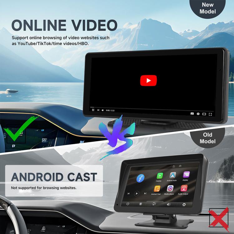 8.1 inch 2.5K Center CarPlay Auto Car Portable Navigation Screen, Standard, Standard+Reversing Camera