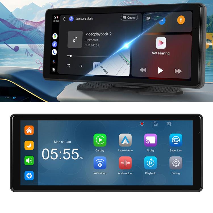 8.1 inch 2.5K Center CarPlay Auto Car Portable Navigation Screen, Standard, Standard+Reversing Camera