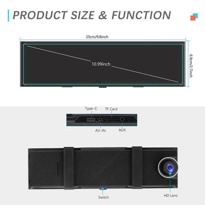 10.99 inch 4K Center CarPlay Auto Car Portable Navigation Screen, Standard, Standard+Reversing Camera
