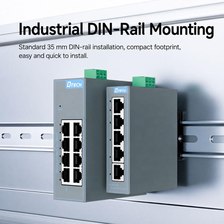 Industrial Rail Ethernet Switch, 100 Mbps Switch, Gigabit Switch
