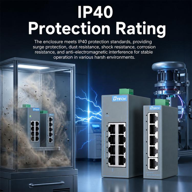 Industrial Rail Ethernet Switch, 100 Mbps Switch, Gigabit Switch