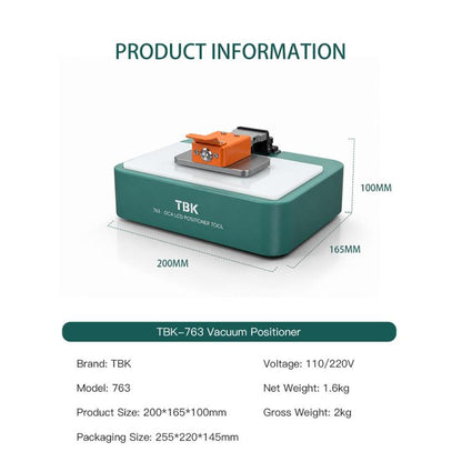 TBK 763 Vacuum OCA LCD Positioning Machine, EU Plug, US Plug, UK Plug