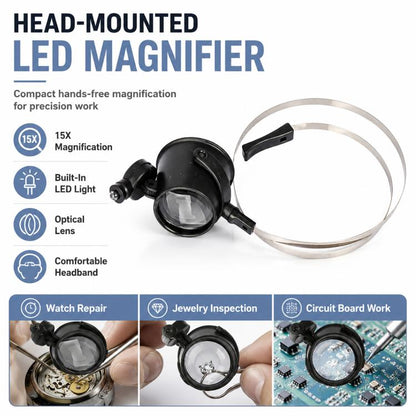 13B-A Head-Mounted Miniature Watch Repair Magnifying Glasses with LED Light