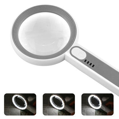 Handheld Multi-magnification Magnifying Glass with Touch LED Light, 3710C, 5012C, 7518C