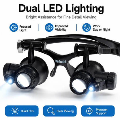 9892GJ Head-mounted Glasses Style Watch Repair Magnifying Glasses with LED Light, 9892GJ