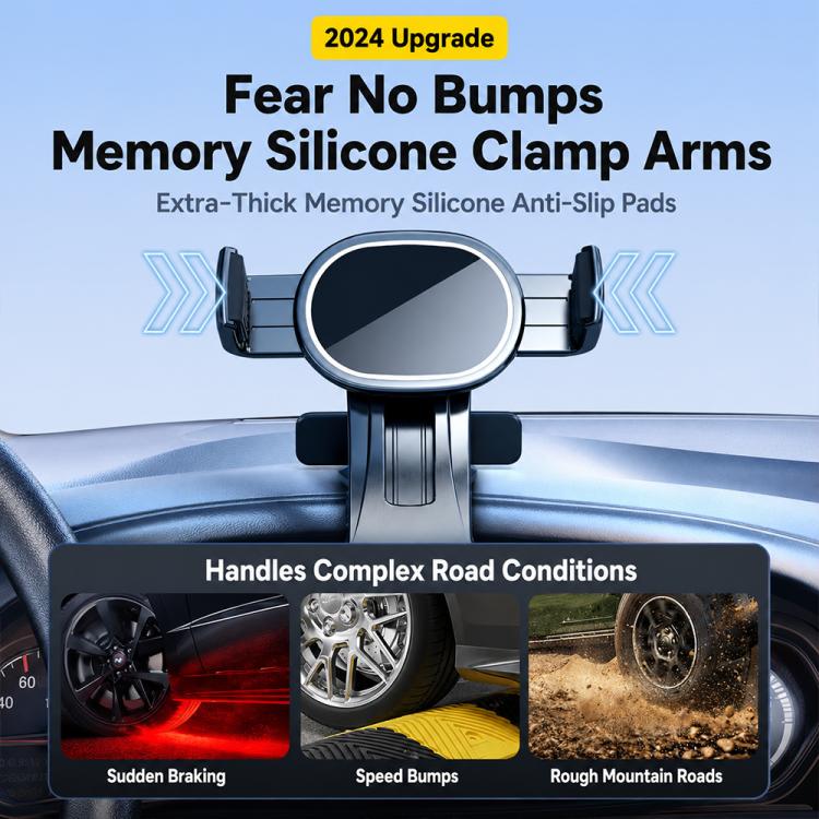 Car Dashboard Rail-Mount Phone Holder with Parking Number Plate