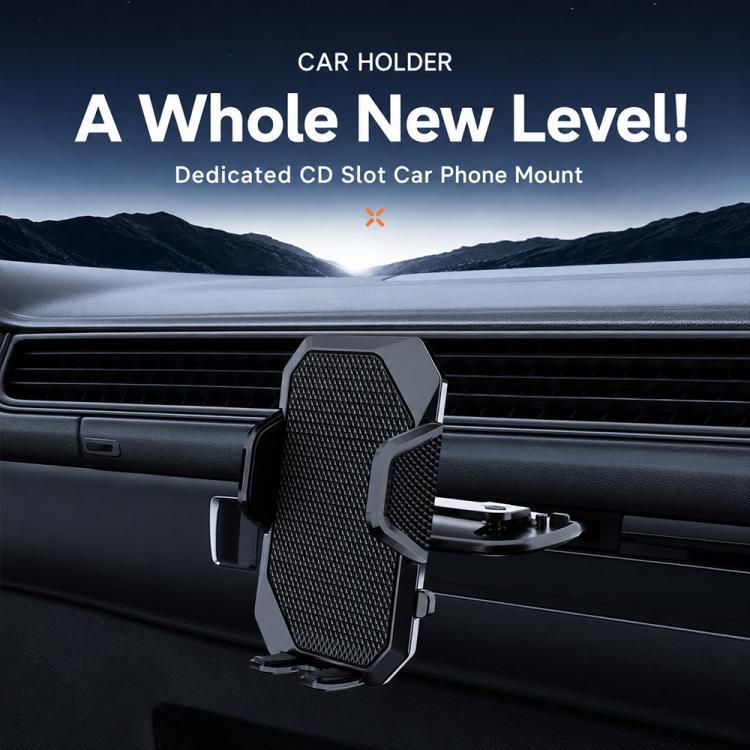 Car Rotating Clip CD Slot Automatic Locking Phone Holder