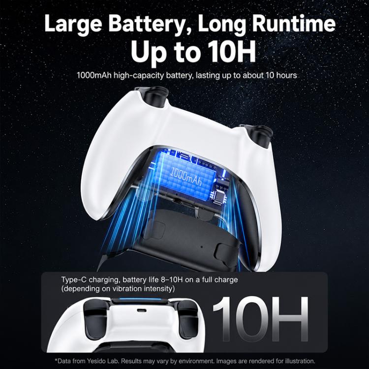 Yesido KB48 P5 Wireless Game Controller, For PS5 / PS4 / PC