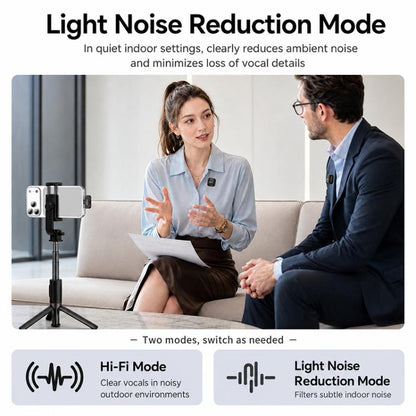 Yesido KR29 1 to 2 Standard Noise Reduction Wireless Lavalier Microphone with Type-C Receiver