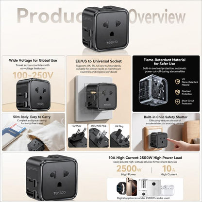 Yesido MC46 Portable Universal Travel Adapter, MC46