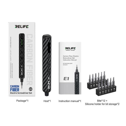 RELIFE E1 Powerful Carbon Fiber Electric Screwdriver Set, RELIFE E1