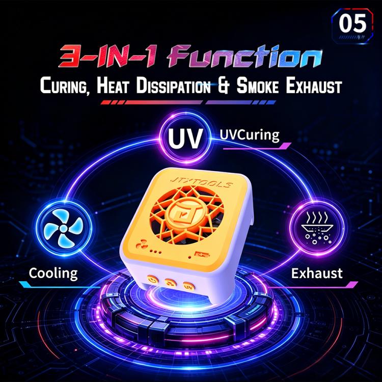 Mobile Phone Motherboard PCB Repair 2-in-1 UV Curing Light with Cooling Fans