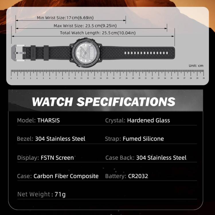NORTH EDGE THARSIS Martian Style 5ATM Luminous Outdoor Electronic Watch