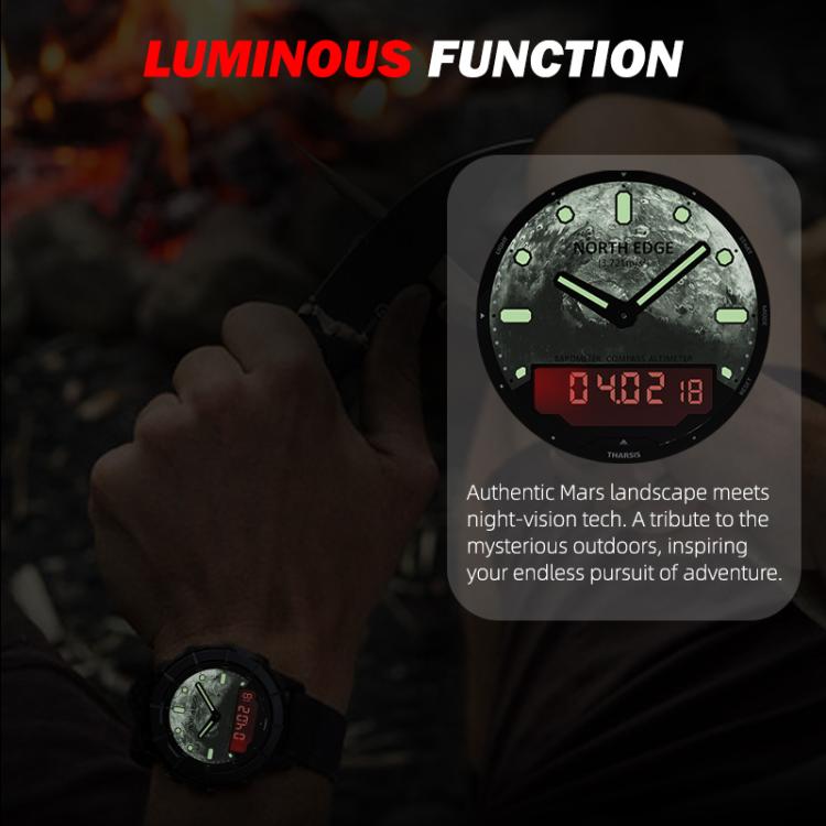 NORTH EDGE THARSIS Outdoor Waterproof Men Carbon Fiber Smart Sports Watch