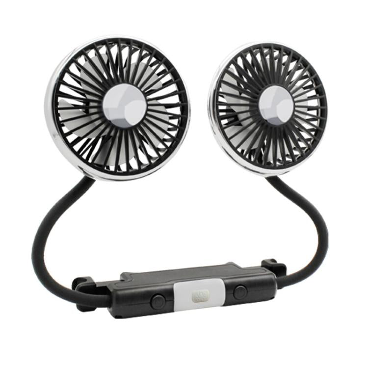 SUITU Car Rear Seats Dual-head USB Electric Cooling Fan, 5-Blade Fan, Rear-seat Headrest, Flexible Hose Fan-Detachable Power Cable, Flexible Hose Fan-Integrated Power Cable, Seat-back Fan