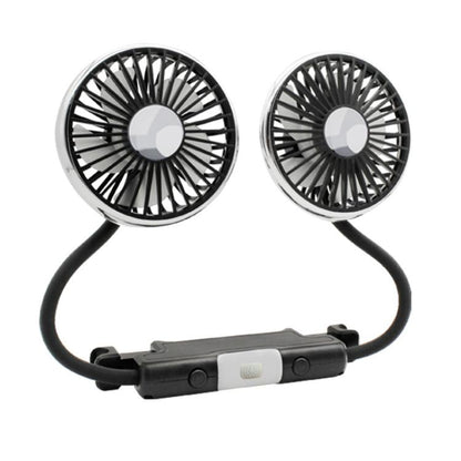 SUITU Car Rear Seats Dual-head USB Electric Cooling Fan, 5-Blade Fan, Rear-seat Headrest, Flexible Hose Fan-Detachable Power Cable, Flexible Hose Fan-Integrated Power Cable, Seat-back Fan