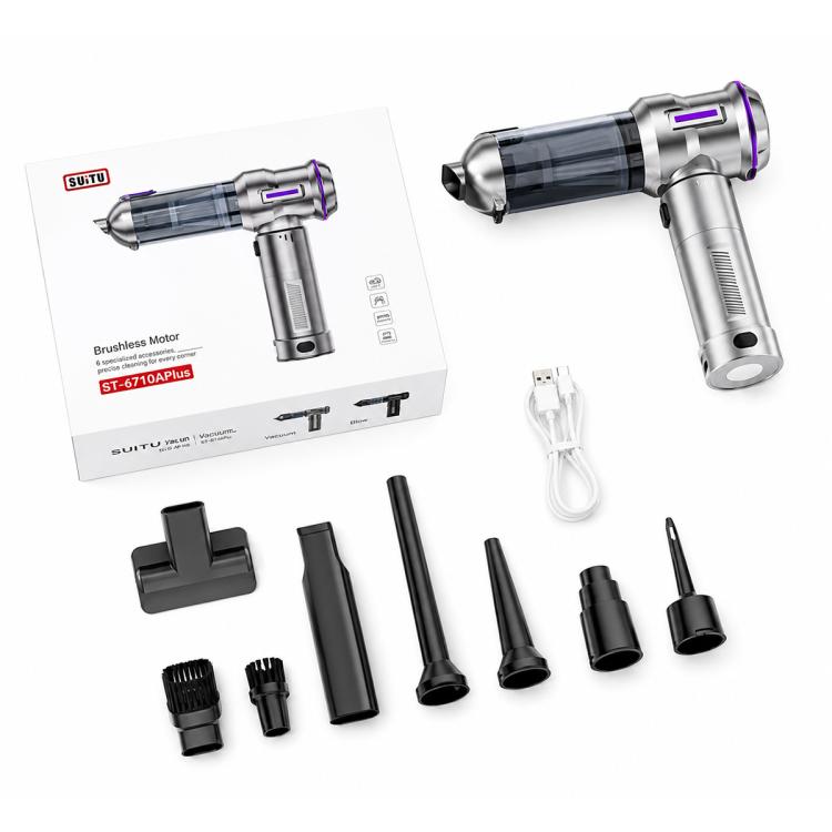 SUITU ST-6710A Plus Brushless Motor Handheld Blow Suction Combo Car Vacuum Cleaner with Inflator, ST-6710A Plus