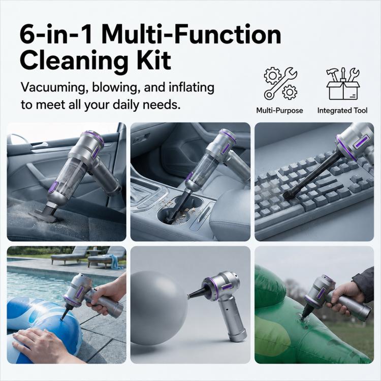 SUITU ST-6710A Plus Brushless Motor Handheld Blow Suction Combo Car Vacuum Cleaner with Inflator, ST-6710A Plus
