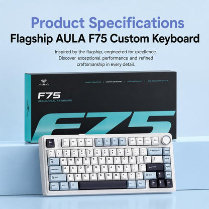AULA F75HE 80 Keys Wired/2.4G/Bluetooth Tri-mode Custom Mechanical Keyboard