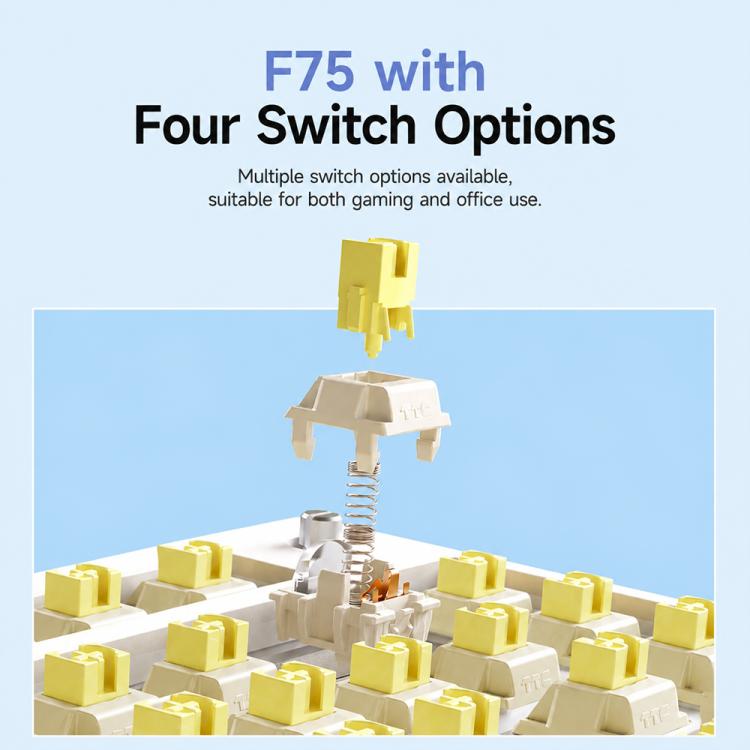 AULA F75HE 80 Keys Wired/2.4G/Bluetooth Tri-mode Custom Mechanical Keyboard