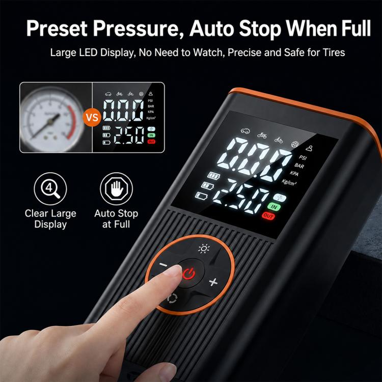 SUITU ST-5552 Car Digital Display Wireless Tire Inflatable Pump Electric Air Tire Inflator, USB, USB+DC