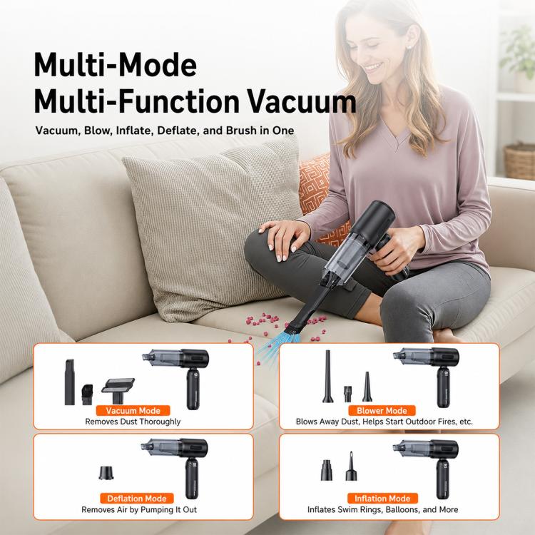 SUITU ST-6104B Plus Brushless Motor Handheld Blow Suction Combo Car Vacuum Cleaner, ST-6104B Plus (Black), ST-6104B Plus (Green), ST-6104B Plus (Blue), ST-6104B Plus (Silver Grey)