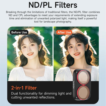 For DJI Osmo Pocket 4P Sunnylife Camera Lens Filter, MCUV, CPL, ND8, ND16, ND32, ND64, ND8/PL, ND16/PL, ND32/PL, ND64/PL, Black Mist 1/4, 3 in 1 Shadow Filter Set, 3 in 1 Mixed Filter Set, 4 in 1 ND/PL Set, 4 in 1 ND Set, 4 in 1 Mixed Filter Set