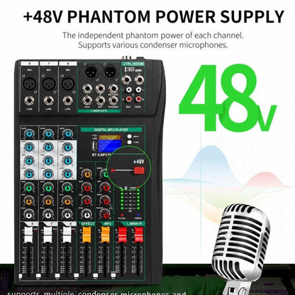XTUGA CT80 8-Channel Professional Audio Mixer DJ Console, CT80