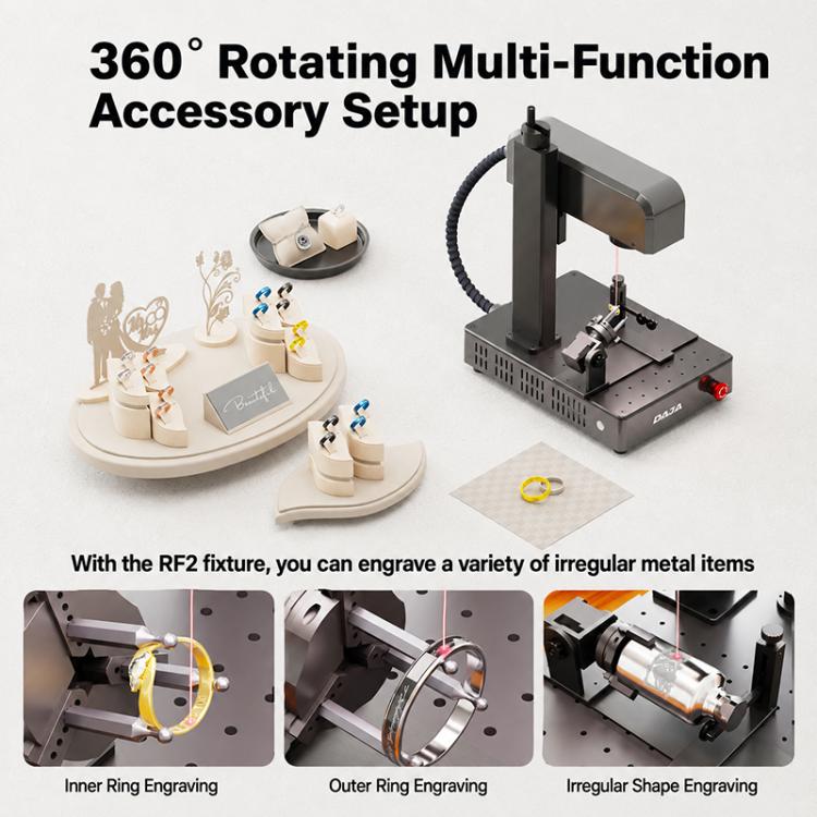 DAJA M1 Ultra Mini Fiber Laser Marking Machine 10W High-Power Fully Automatic Fiber Optic Engraving Machine, M1 Ultra, M1 Ultra + Rotary Axis, M1 Ultra + Rotary Clamp, M1 Ultra + Rotary Axis + Clamp