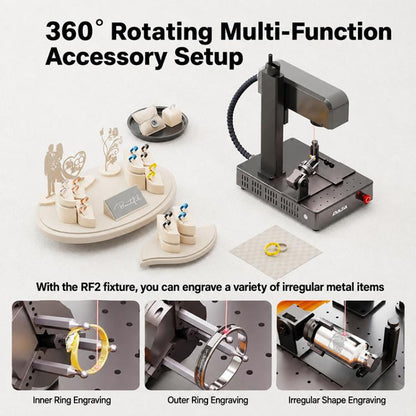 DAJA M1 Ultra Mini Fiber Laser Marking Machine 10W High-Power Fully Automatic Fiber Optic Engraving Machine, M1 Ultra, M1 Ultra + Rotary Axis, M1 Ultra + Rotary Clamp, M1 Ultra + Rotary Axis + Clamp