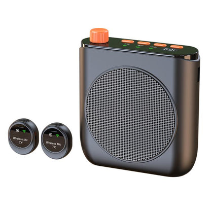 J98 Dual Mic Portable Wireless Lavalier Waistband Microphone Teaching Voice Amplifier, J98