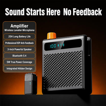 KY300 Single Mic Portable Wireless Lavalier Microphone Teaching Voice Amplifier