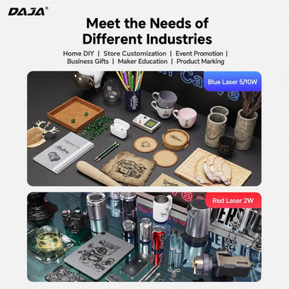 DAJA D4 Fully Automatic Laser Engraving Machine, Blue Light 3W, Blue Light 10W