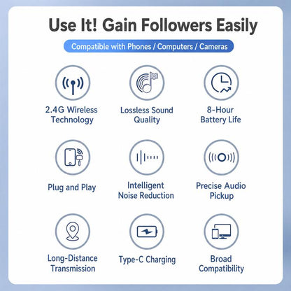 J58 2 in 1 Wireless Lavalier Noise Reduction Microphone with Monitoring Function, Type-C, 8 Pin