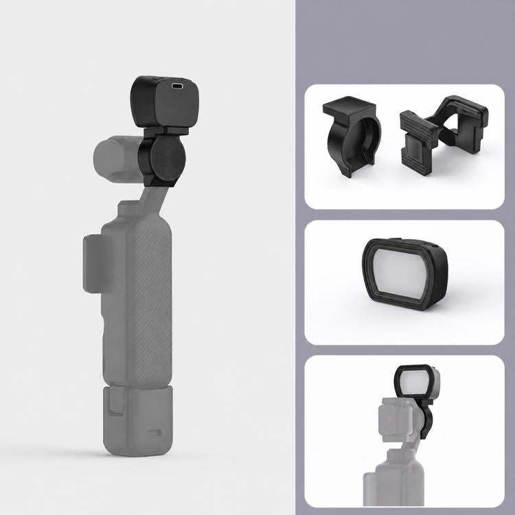 For DJI Osmo Pocket 3 NEEWER Fill Light Magnetic Holder Action Camera Portable Light, Single Light with Mount, Dual Light with Mount, Triple Light with Mount, Fill Light Filter Kit, Dual Light Kit, Black Single Light with Mount