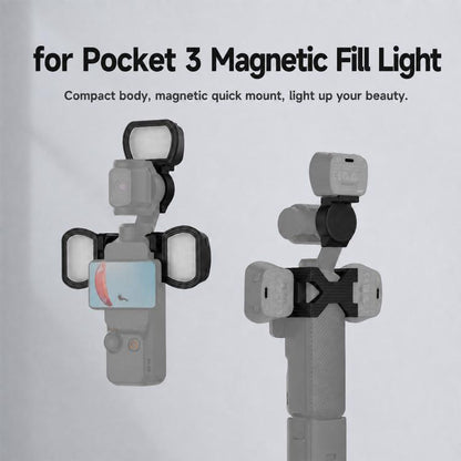 For DJI Osmo Pocket 3 NEEWER Fill Light Magnetic Holder Action Camera Portable Light, Single Light with Mount, Dual Light with Mount, Triple Light with Mount, Fill Light Filter Kit, Dual Light Kit, Black Single Light with Mount