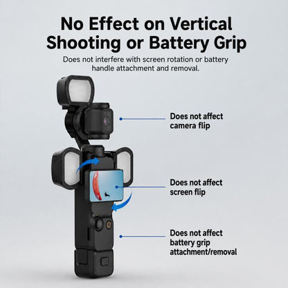 For DJI Osmo Pocket 3 NEEWER Fill Light Magnetic Holder Action Camera Portable Light, Single Light with Mount, Dual Light with Mount, Triple Light with Mount, Fill Light Filter Kit, Dual Light Kit, Black Single Light with Mount