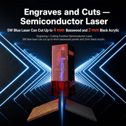 DAJA A6 Pro Enclosed Small Laser Engraving Machine, Blue Laser 5W, Infrared Laser 1W