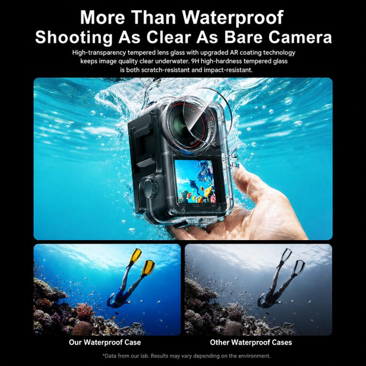 Waterproof Housing 60m Underwater Cameras Cover, For DJI Osmo Action 6, For DJI Osmo Action 5 Pro / 4 / 3