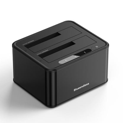 Blueendless HD07S 2.5/3.5 inch SAS/SATA Dual-bay Hard Drive Docking Station, EU Plug, UK Plug, US Plug