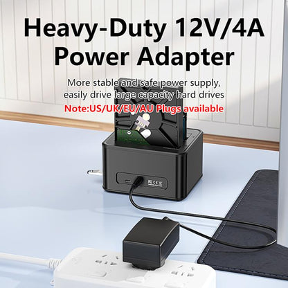 Blueendless HD07S 2.5/3.5 inch SAS/SATA Dual-bay Hard Drive Docking Station, EU Plug, UK Plug, US Plug