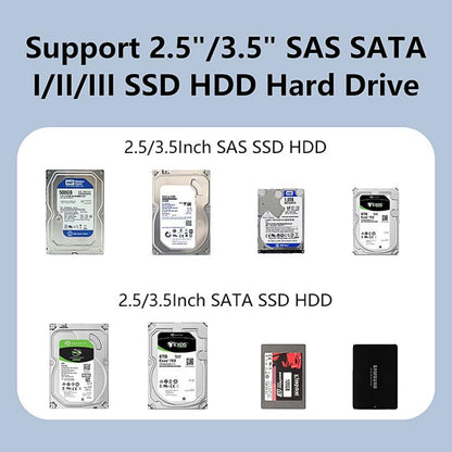 Blueendless HD07S 2.5/3.5 inch SAS/SATA Dual-bay Hard Drive Docking Station, EU Plug, UK Plug, US Plug