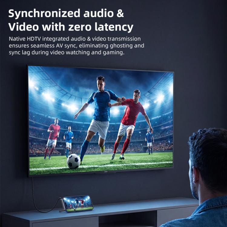 DOONJIEY DJMS06 Type-C to HDTV 8K 60Hz Ultra HD Video Cable with Phone Holder, Type-C to HDTV 8K