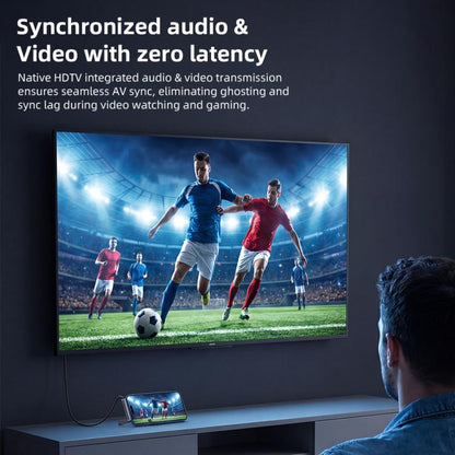 DOONJIEY DJMS06 Type-C to HDTV 8K 60Hz Ultra HD Video Cable with Phone Holder, Type-C to HDTV 8K