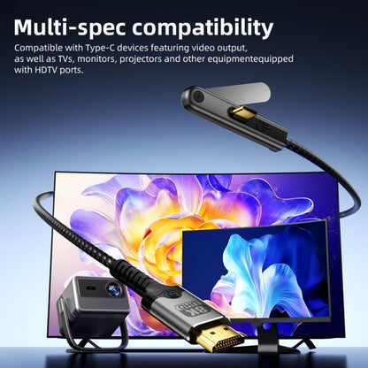 DOONJIEY DJMS06 Type-C to HDTV 8K 60Hz Ultra HD Video Cable with Phone Holder, Type-C to HDTV 8K