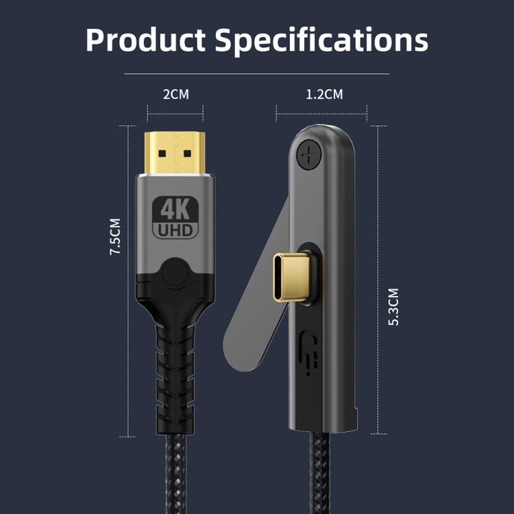 DOONJIEY DJMS09 Type-C to HDTV 4K 30Hz Ultra HD Video Cable with Phone Holder, Type-C to HDTV 4K